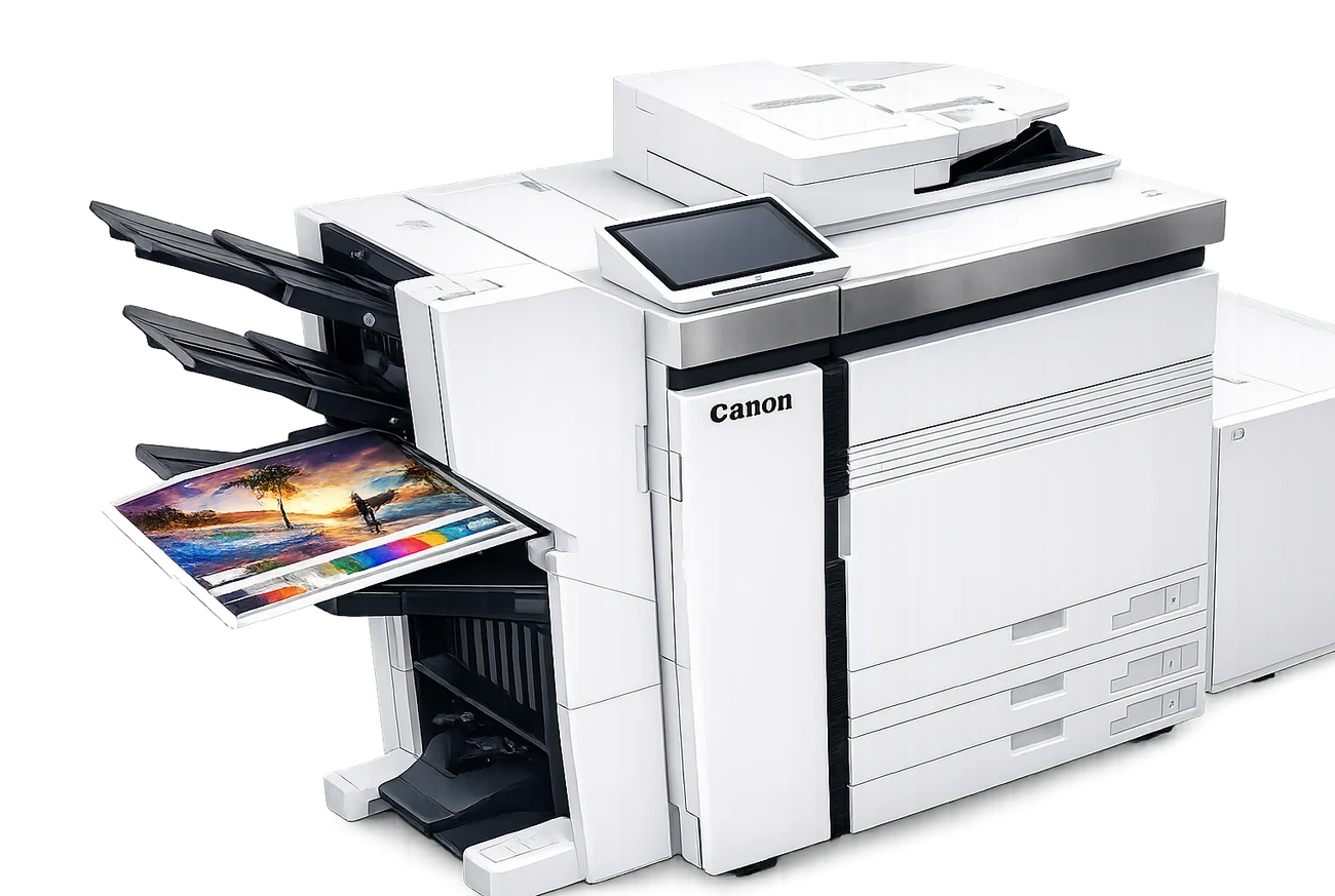 Production printing press delivering a vivid full-colour print